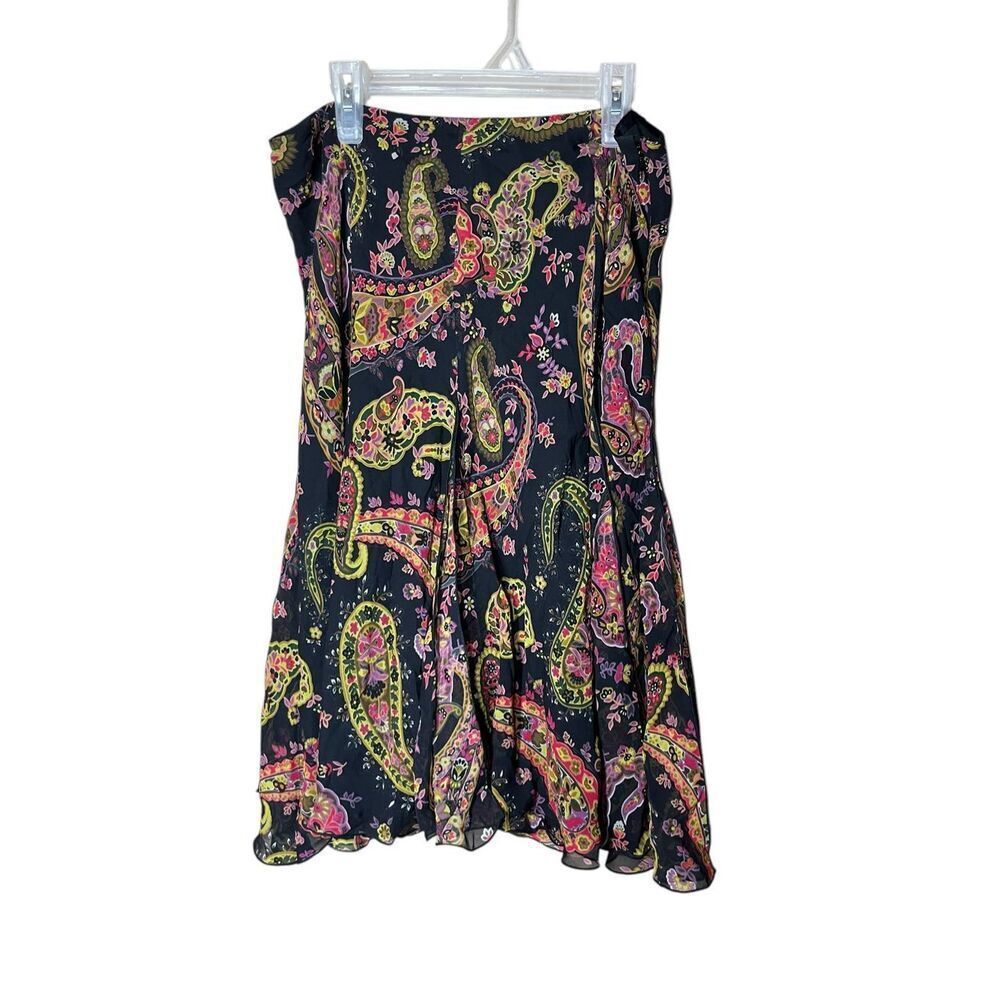 Vintage Dana Buchman Silk Paisley Print Skirt Size 10
